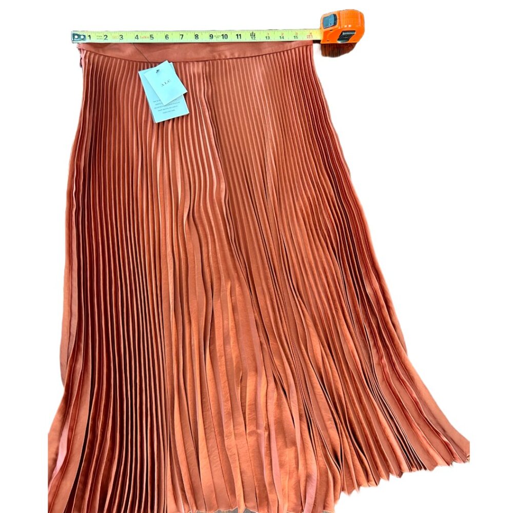 NWT A.L.C. Vintage Satin Bobby Skirt - Luxury Pleated Maxi-Copper- Size 10 - Picture 7 of 11